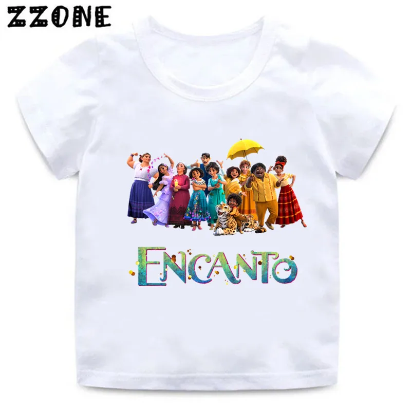 Hot Sale Encanto Mirabel Isabela Print Kids T-Shirts Cartoon Baby Girls Clothes Boys Summer Short Sleeve T shirt Children Tops