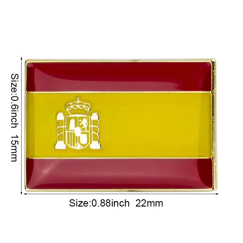 1-3-5-10-50-100pcs Spain Badge Brooch Natinal Lapel Pins Flag Lapel Pins Country Flag Badge