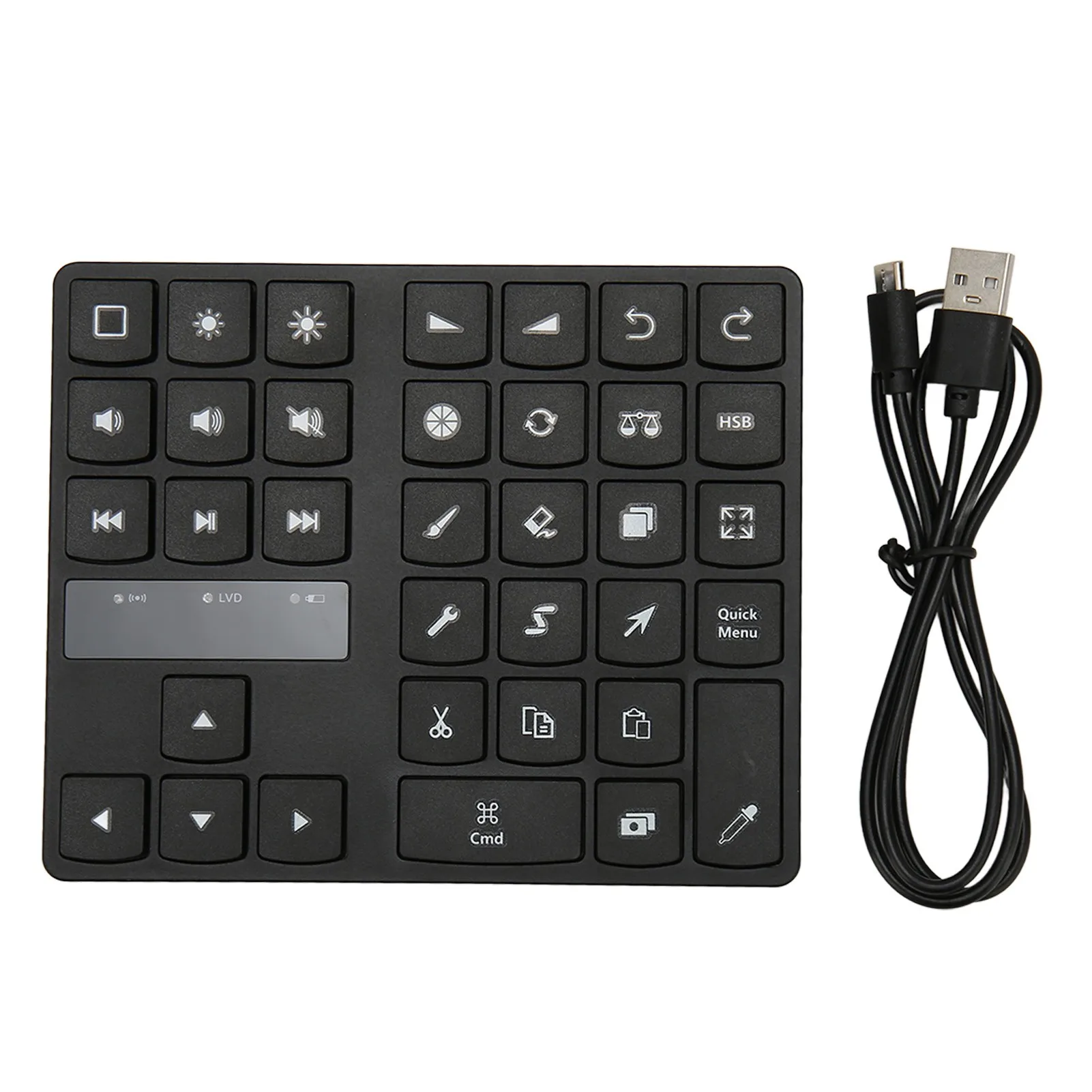 Mini Drawing Keyboard 35 Keys One Handed Ergonomic Drawing Shortcut Keyboard for IOS for OS X