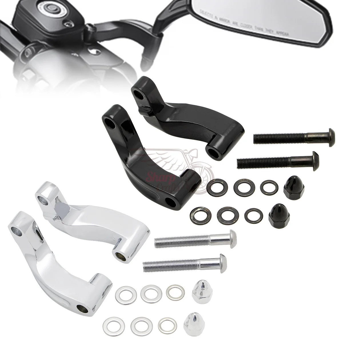 For Harley 06-17 Dyna 08-14 Softail FXSB FXD FXDF FXDL FXDB FLD Motorcycle Accessories Mirror Relocation Extension Adapter Kit