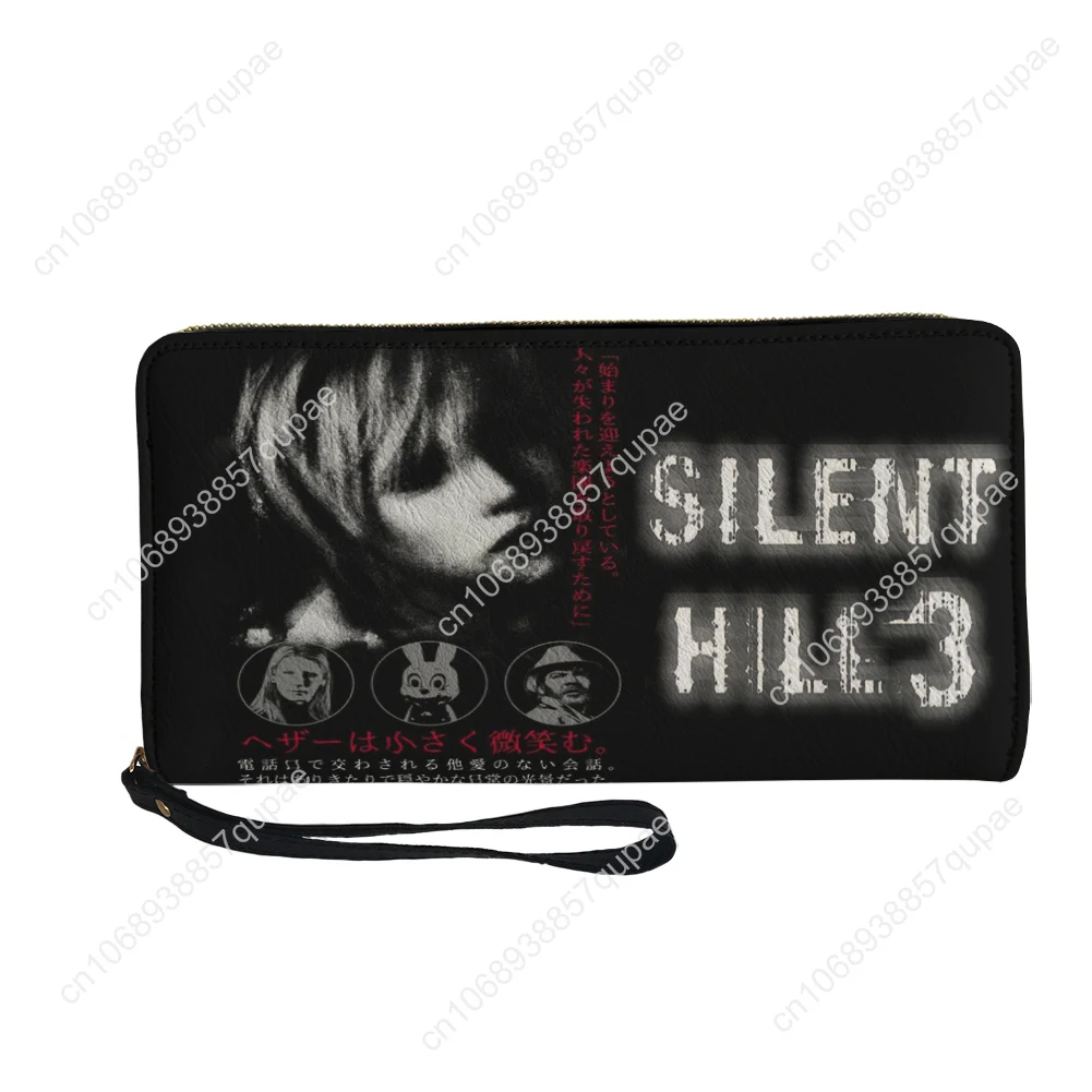 Silent Hill 3 Horror Games Wallet Purse Mens Womens Teenagers Zipper Long Wallets Double Print  Portable Wallet Gift Bag