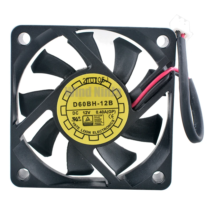 D60BH-12B 6cm Dual Ball Bearing High-Speed Cooling Fan 60mm X 15mm DC12V 0.40A for Chassis Power Supply