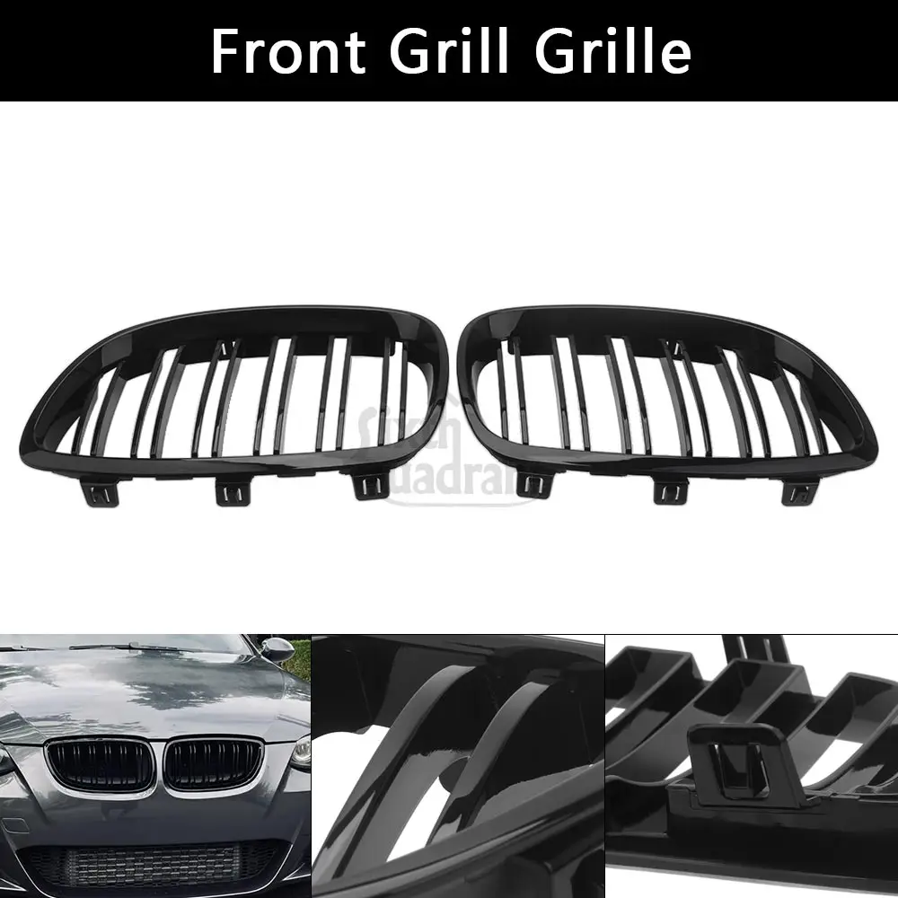 

Front Bumper Kidney Twin Fins Sport Grill Grille Double Slats ABS Car Part For BMW 2007-2010 E93 2-Door Convertible Pre-Facelift