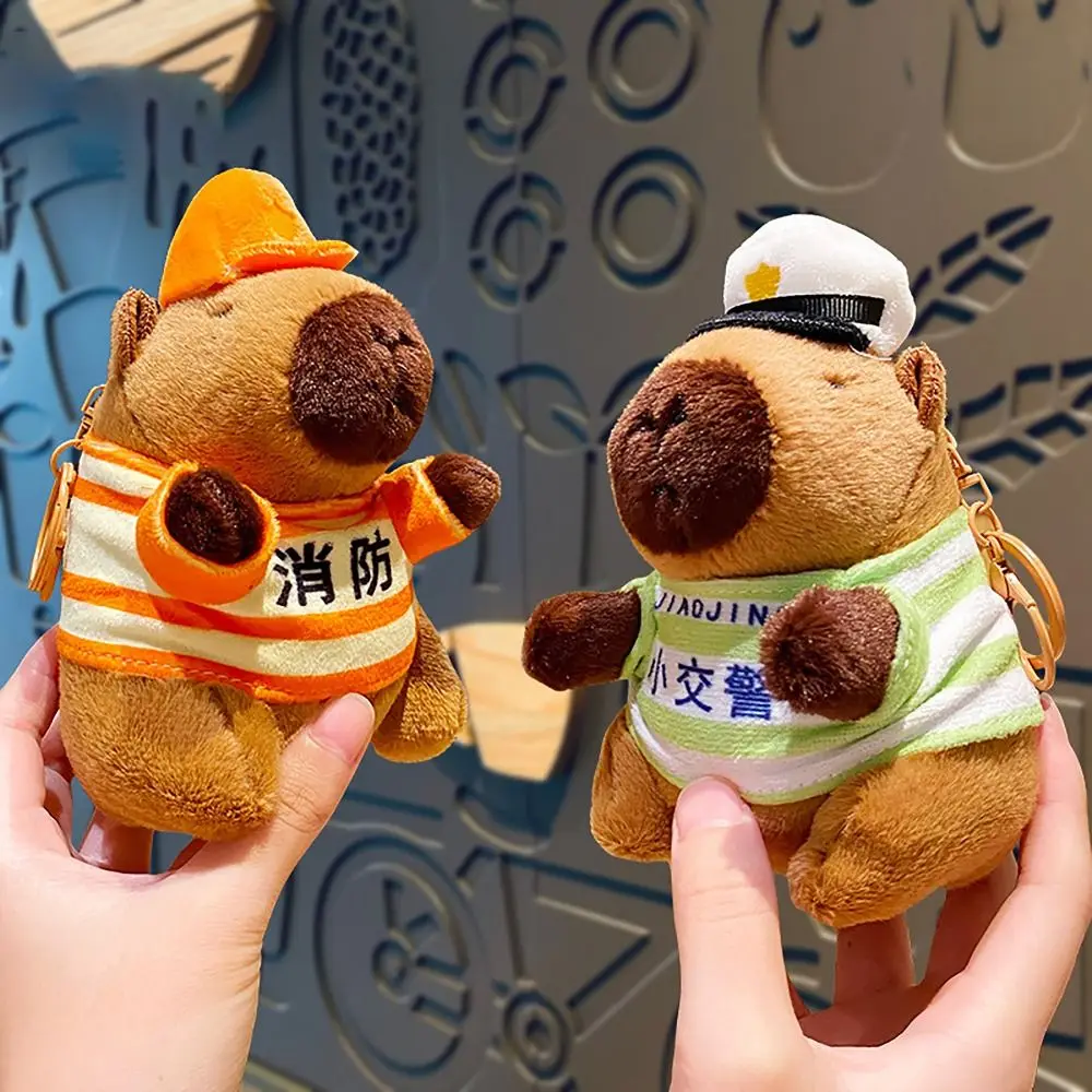 Fireman Traffic Police Capybara Capybara Keychain Police Capybara Plus Toy Dolls Pendant INS Style Bag Charms for Girls Gift