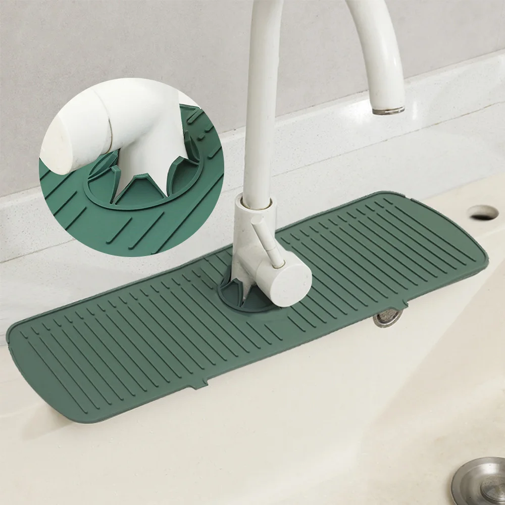 35/45/60CM Silikon Wasserhahn Matte Küche Waschbecken Wasserhahn Spritzschutz Matte Schwamm Ablauf Rack Arbeitsplatte Schutz für Küche Gadgets
