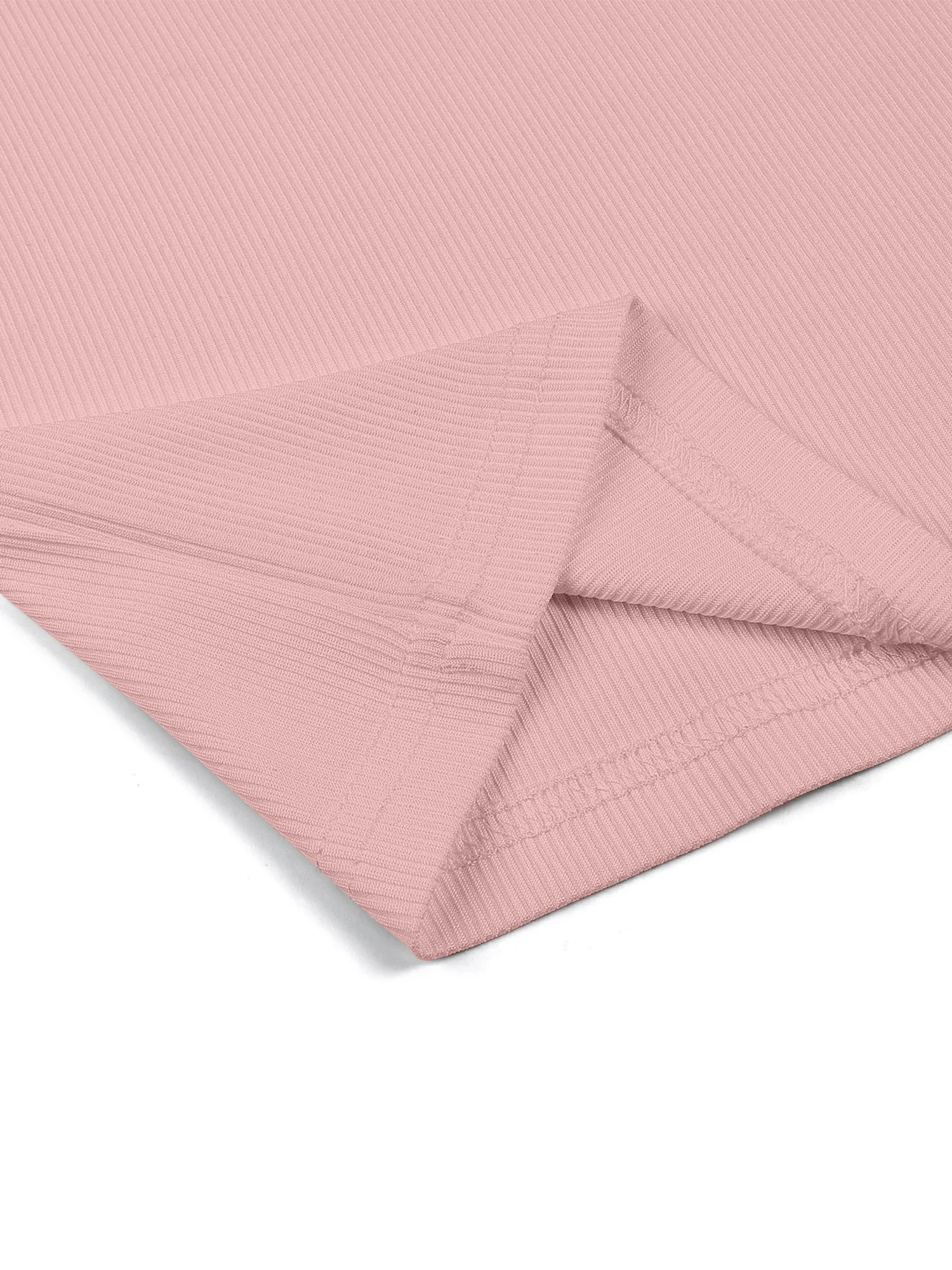 Täglich tragbares Damen-Rippenstrick-Oberteil mit Rundhalsausschnitt und langen Ärmeln, einfarbig, schmal geschnitten, weich, dehnbar, passendes T-Shirt – Detail 17
