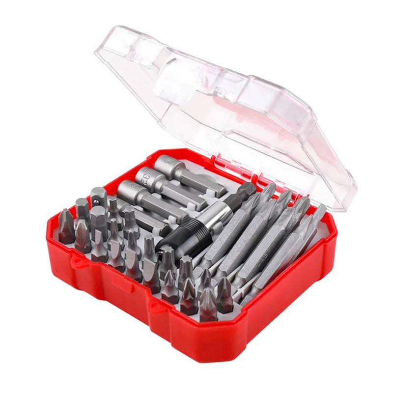 SYW-34Pcs Ratchet Screwdriver Batch Combination Plum Triangle Special-Shaped Screwdriver Home Set Box Easy Install