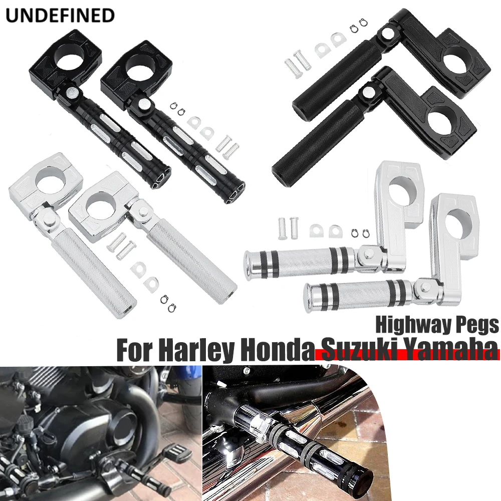 

For Harley Sportster XL 883 1200 Softail 38mm Highway Pegs Adjustable Motorcycle Footpegs Engine Guard Crash Bar Footrest Mount