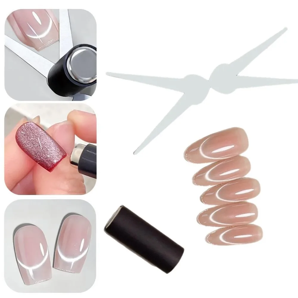 Neuer französischer Nagelmagnet mit Doppelkopf |   Cat Eye Magnetstab-Werkzeugset |   Für V-förmiges Gel-Nagellack-Effekt- und DIY-Maniküre-Werkzeugset