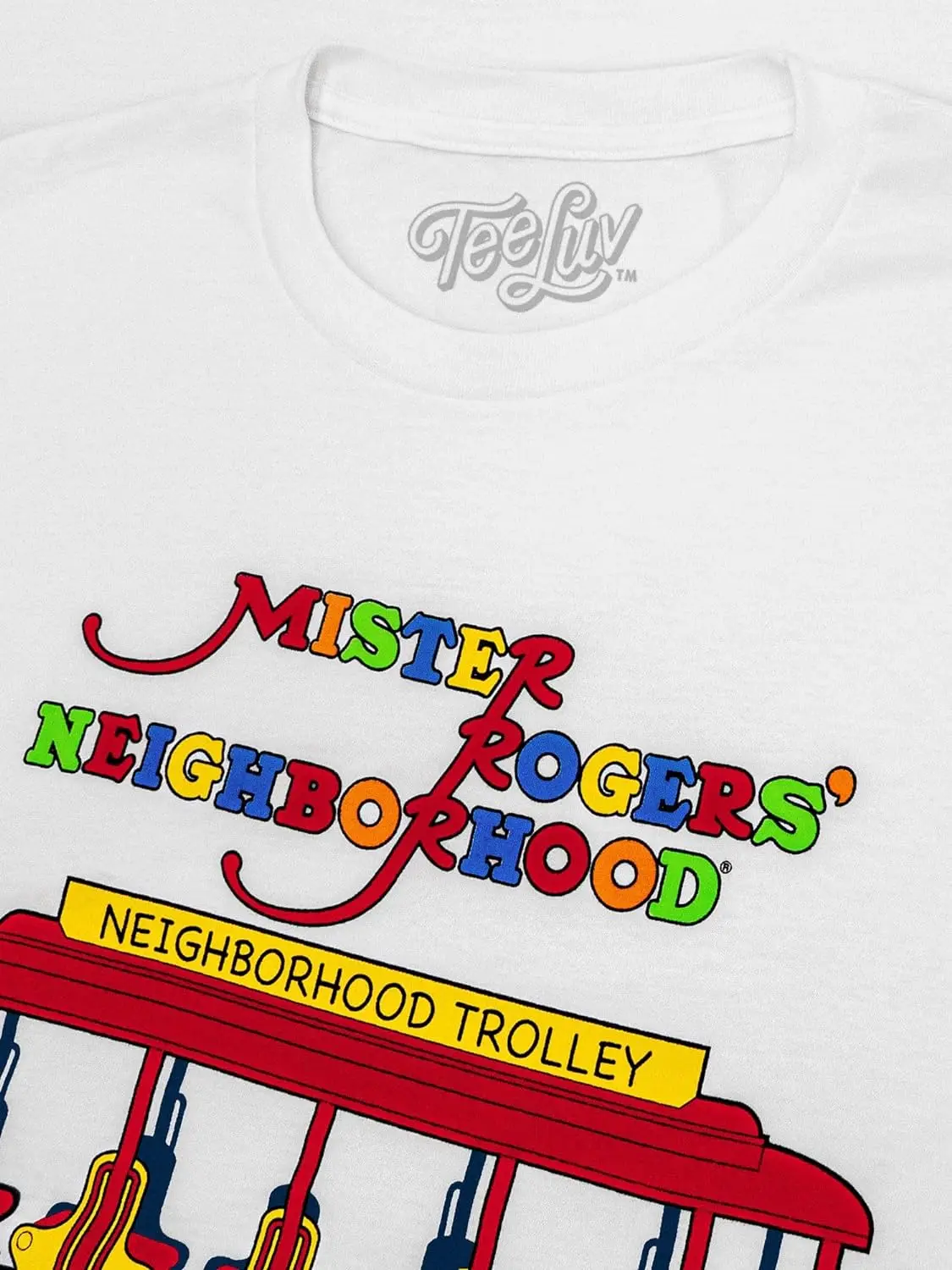 Tee Luv Men's Rogers Neighborhood Trolley Shirt - Mr Rogers Graphic Shirt