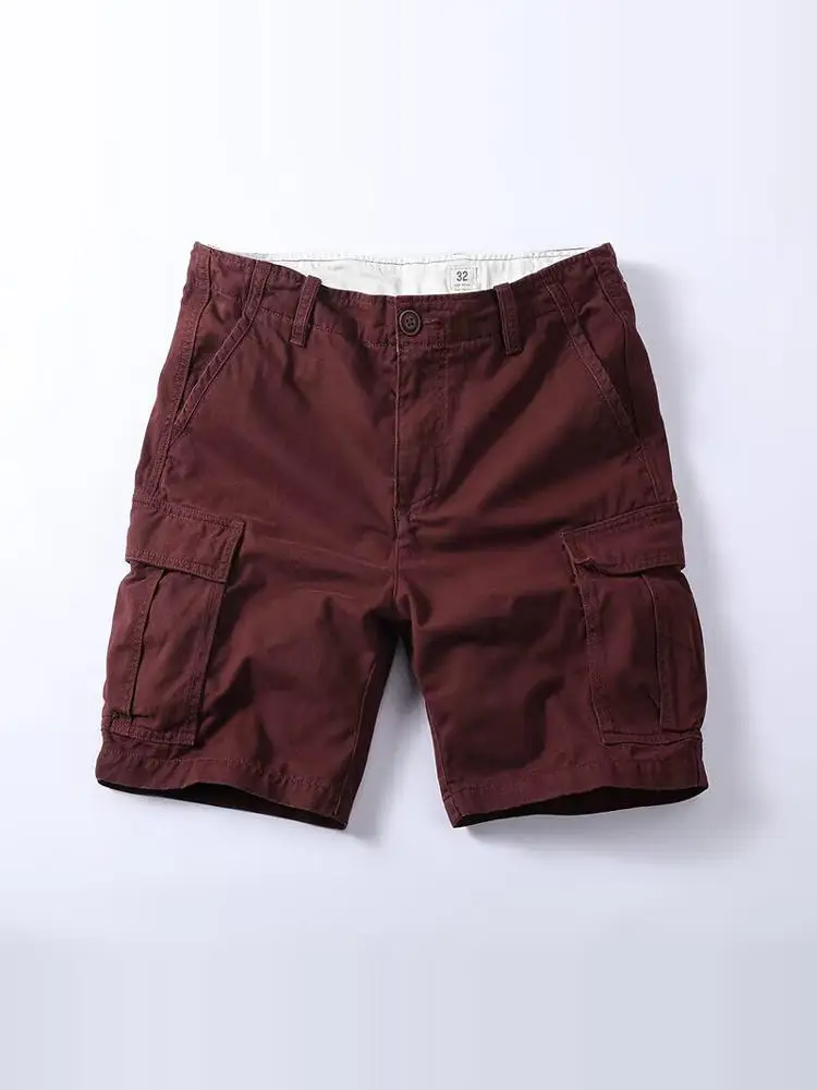 Pure Cotton Men's American Retro Casual Workwear orts Trendy Summer Loose Four ket Versatile Youthful Energy Sle