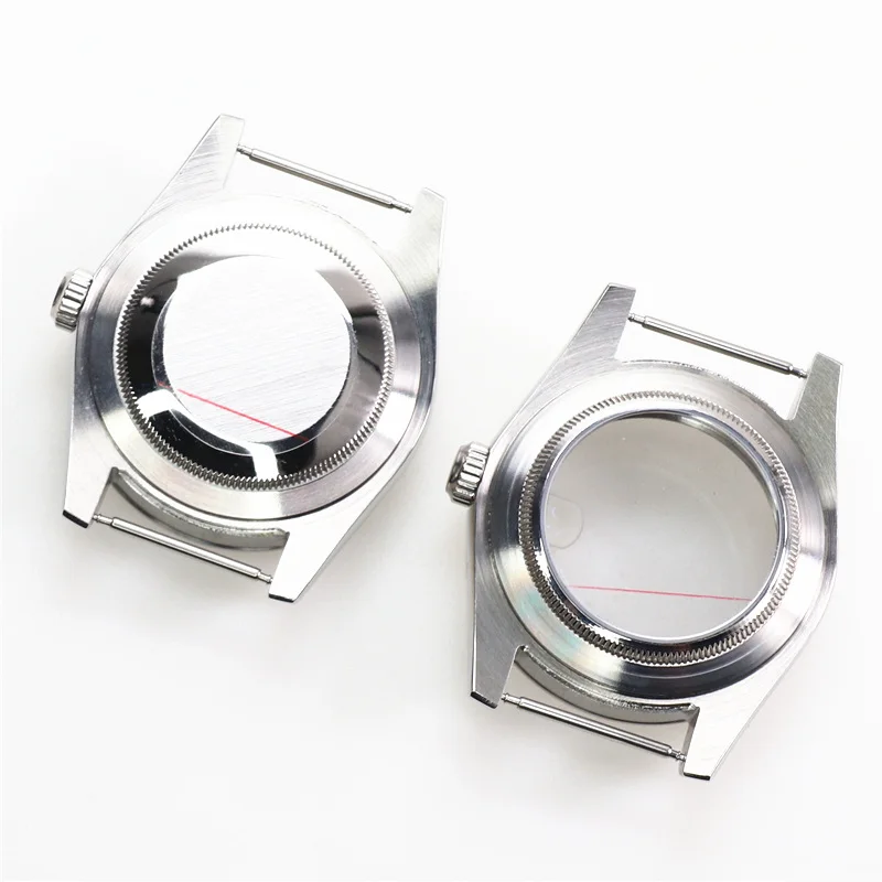 36mm Perpetual sapphire glass with magnifying glass stainless steel watch case For NH35 NH36 nh34 movement case accessories