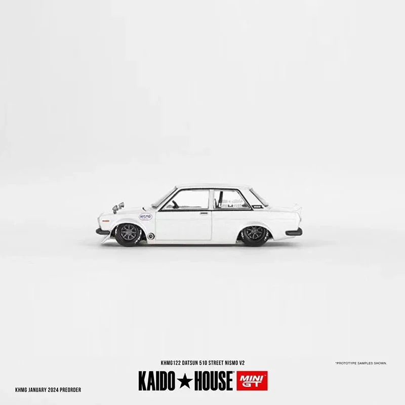 MINIGT+Kaido House 1:64 Alloy Model Car Datsun 510 Street Nismo V2 Open Hood Vehicle #KHMG122