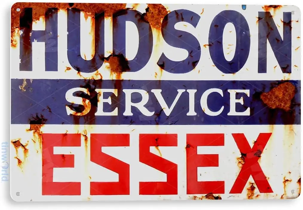 Tinworld TIN Sign “Hudson Essex Service” Oil Gas Station Car Auto Shop Garage Rustic A722