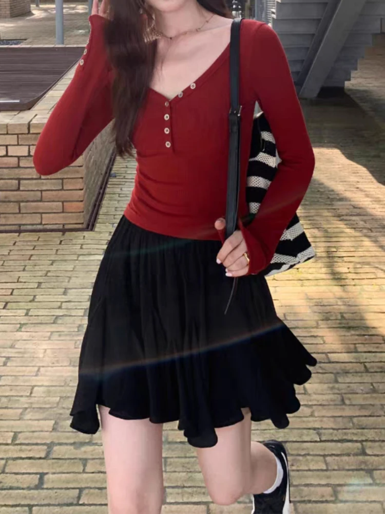 Francês branco irregular plissado mini saia 2025 verão elástico de cintura alta fofo a linha saias sólidas versátil faldas