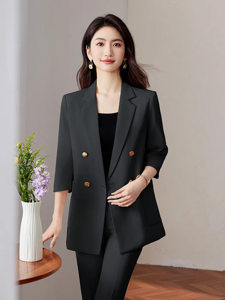 Women's Business Suit2025New Spring/Summer Three-Quarter Sleeve Plus Size Elegant High-End Blazer