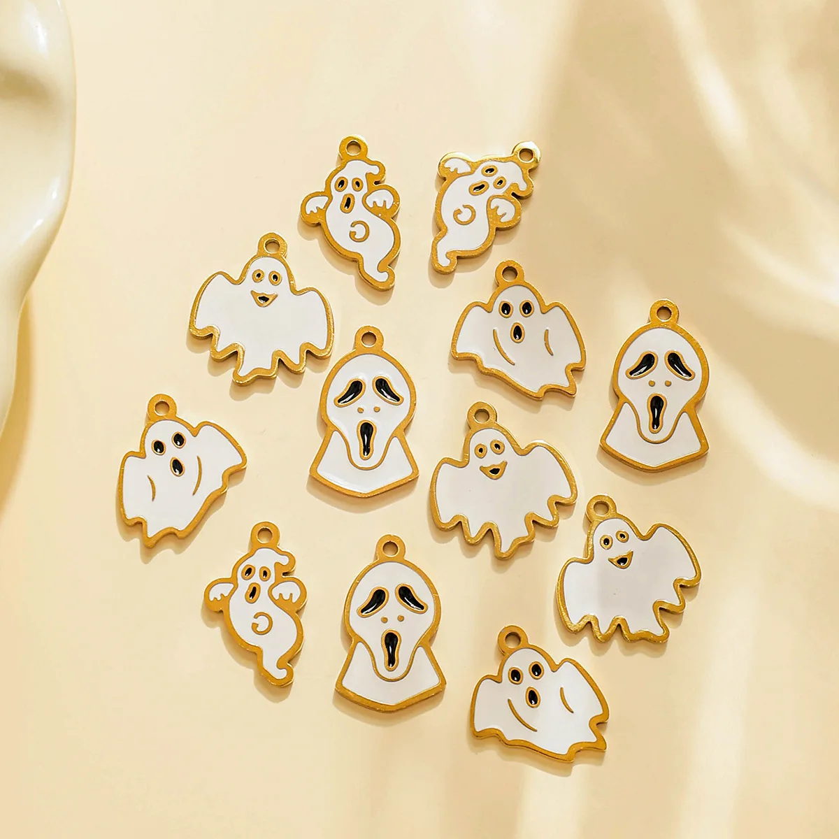 

5 шт., подвески ручной работы на Хэллоуин, капающее масло, ожерелье из нержавеющей стали, серьги, браслет, разъемы, изготовление ювелирных изделий своими руками