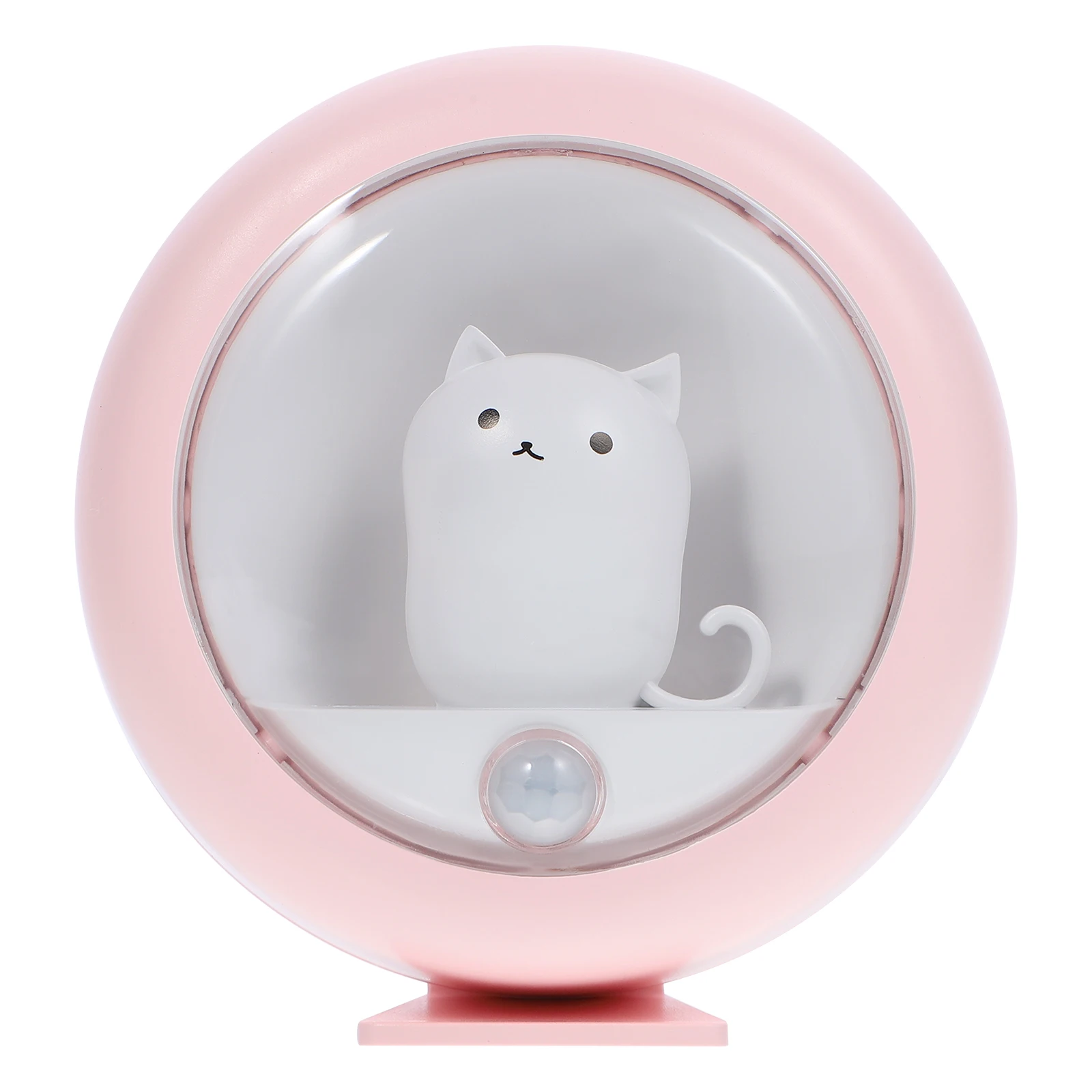 

Motion Sensor Night Light Gentle Non Flicker Rotatable Cat Design Security Hallway Small Size Practical ABS Material