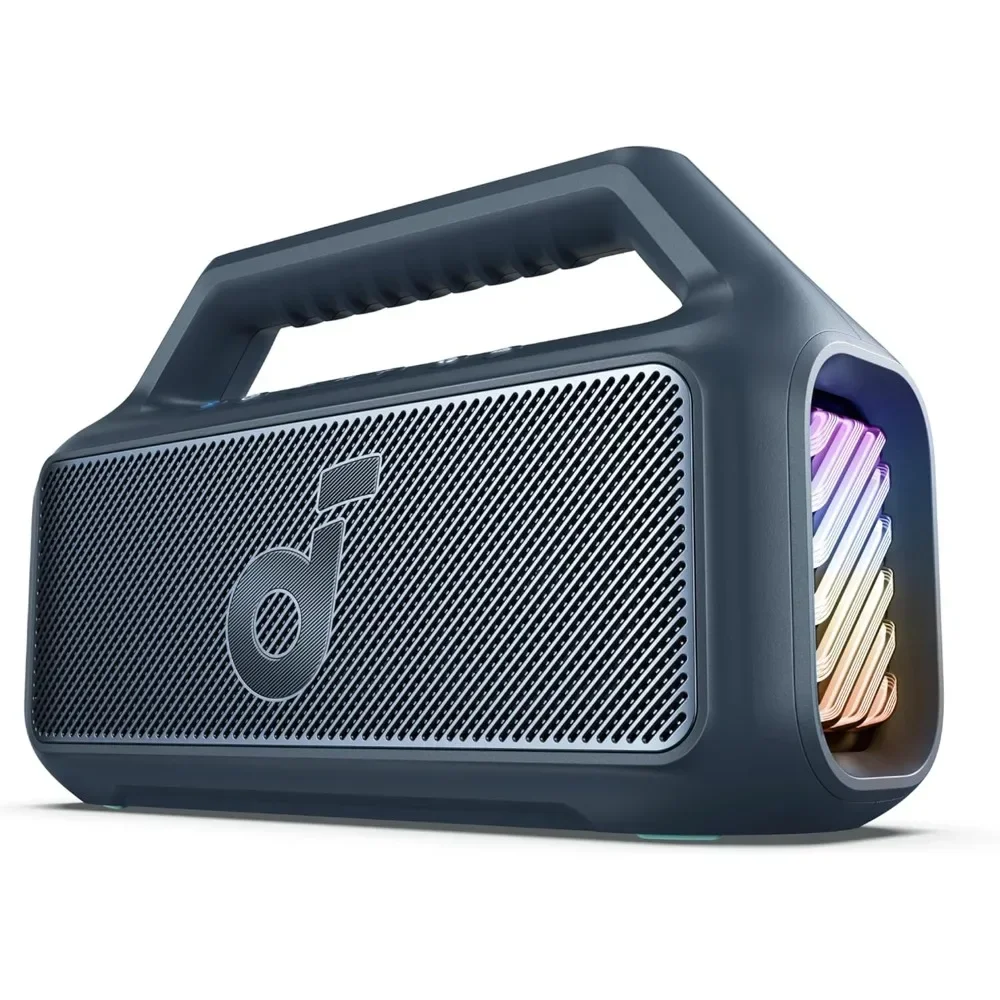 Soundcore Boom 2 قابل للتخصيص بواسطة Anker، مكبر صوت خارجي، 80 وات، مضخم صوت، BassUp 2.0، وقت تشغيل 24 ساعة، IPX7 مقاوم للماء، قابل للطفو، R