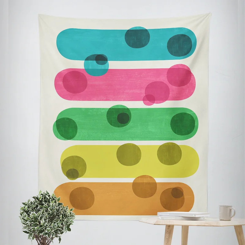 Four Seasons Universal Cafe Decorative Tapestry Morandi Ins Style Abstract Art Fabric Bedroom Bedside Background Fabric