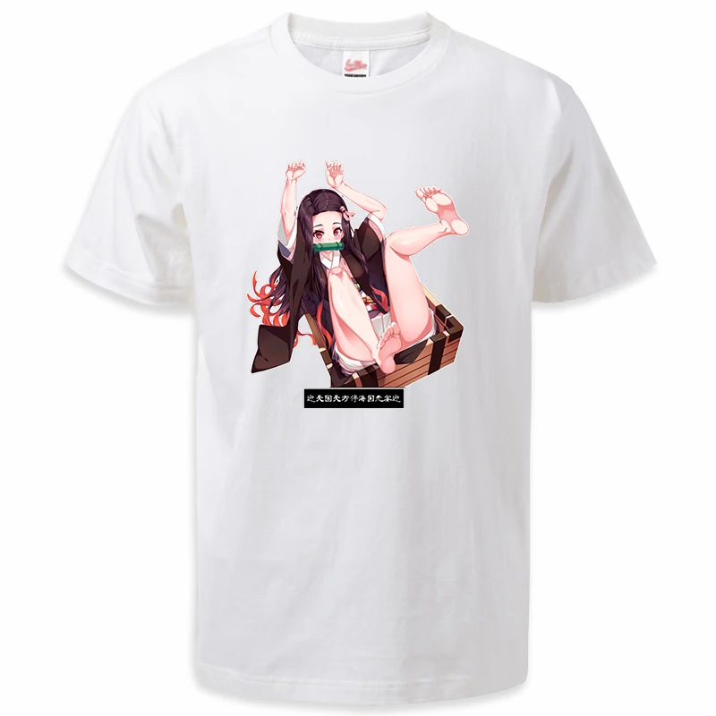 2024 Summer Mens Tshirts Demon Slayer Mangas Hentai Anime Tee Shirt Unisex Kawaii Nezuko Round Neck Tees High Quality Tops