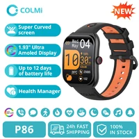 COLMI P86 1,93 ""AMOLED Smartwatch hombres administrador de salud Bluetooth llamada IP68 impermeable reloj inteligente mujeres para teléfono Xiaomi iOS