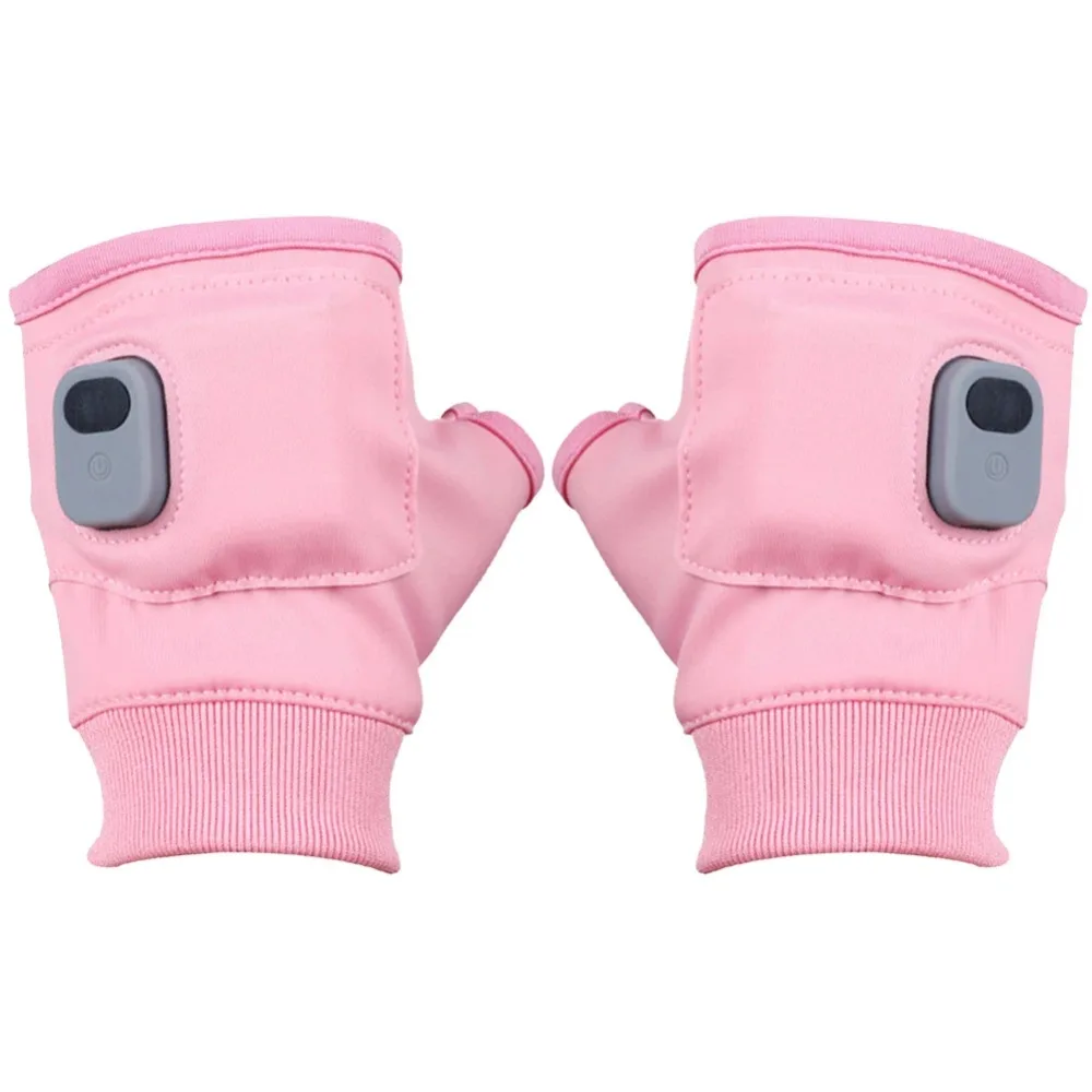 1 paar USB oplaadbare verwarmingshandschoenen Thermische vingerloze elektrische verwarmde handschoenen Temperatuurregeling Handwarmer - afbeelding 2