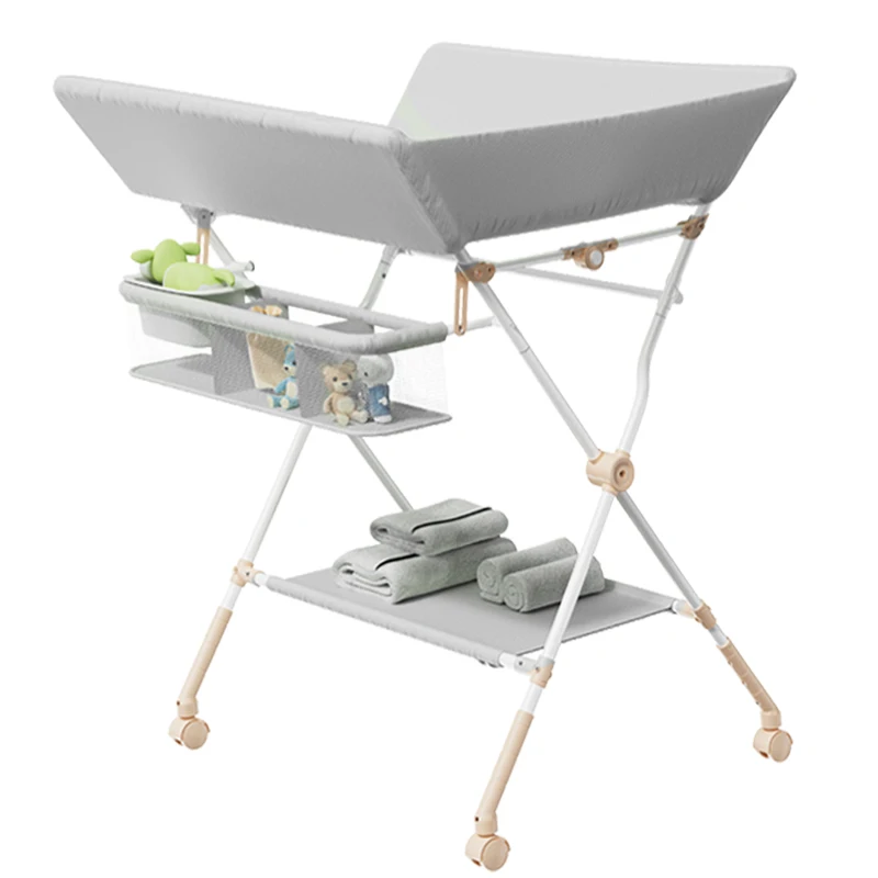 table-a-langer-pour-bebe-support-en-tube-d'acier-nouveau-style-conception-securisee-table-a-couches-multifonctionnelle