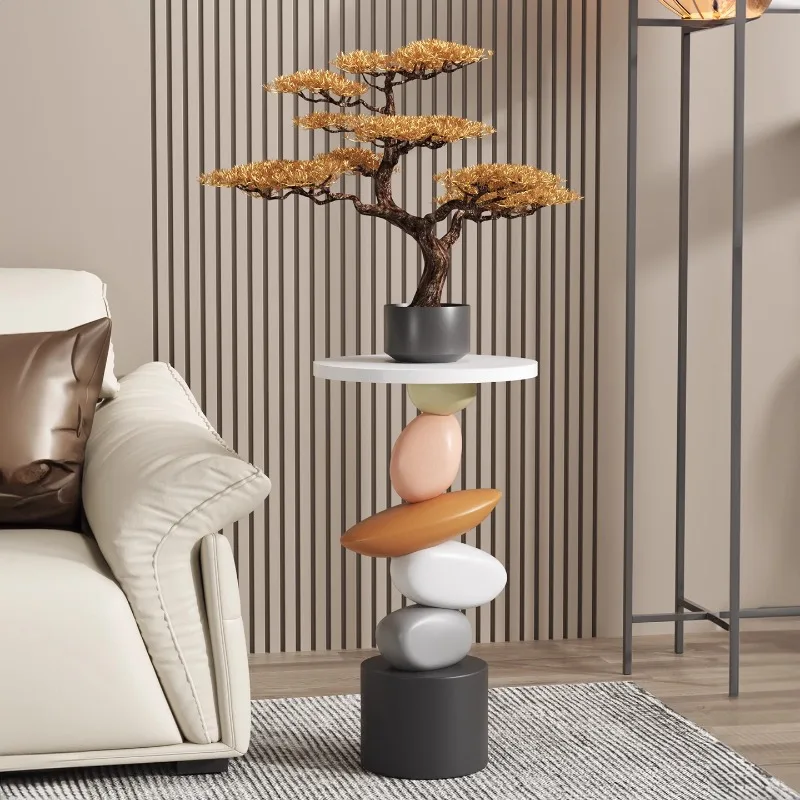 The Stone Runs Coffee Tables,Resin Sculpture,Furniture Home Living Room TV Cabinet Sofa Side Corner Table Decorations
