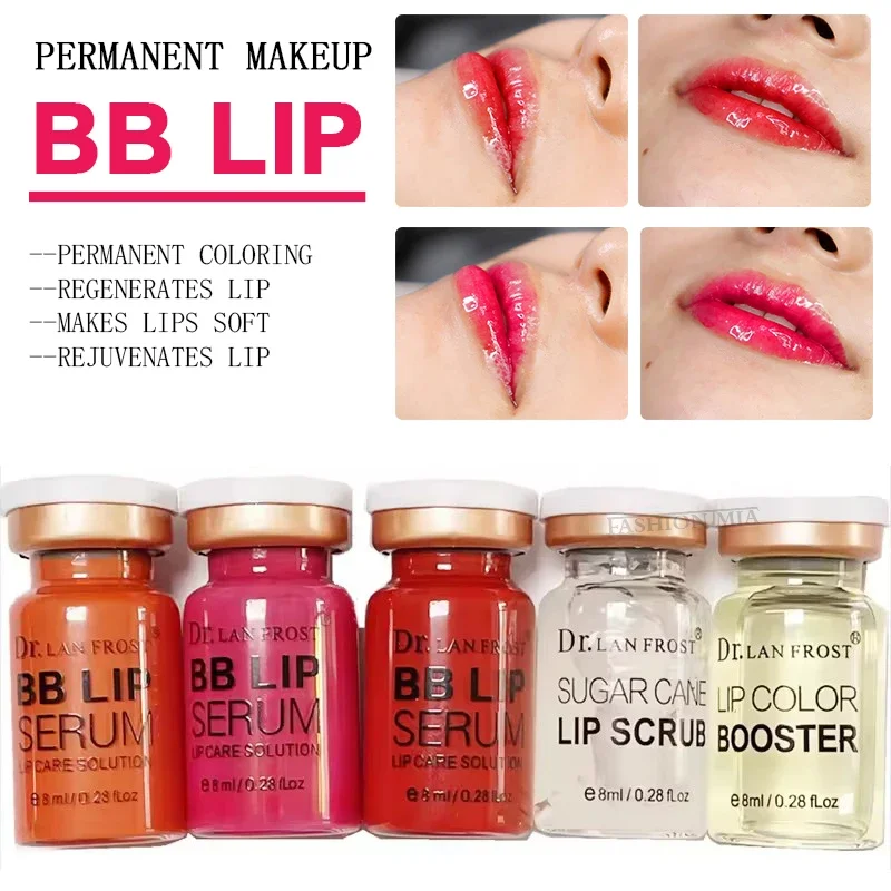 8ml BB lèvres Ampoule sérum démarreur ensemble Semi-Permanent BB brillant à lèvres teinté Pigment hydratant durable pour les soins des lèvres corée BB lueur