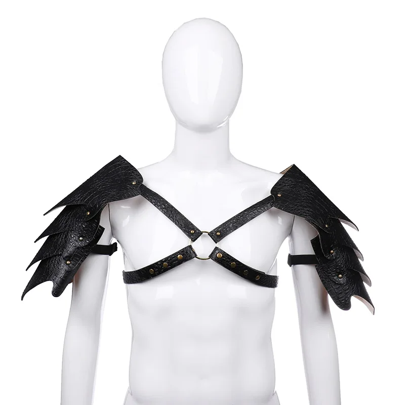 Medieval Viking Vintage Gothic Pirate Warrior Cosplay Elven Knight Shoulder Armor Costume Halloween Harness Pauldrons Accessory