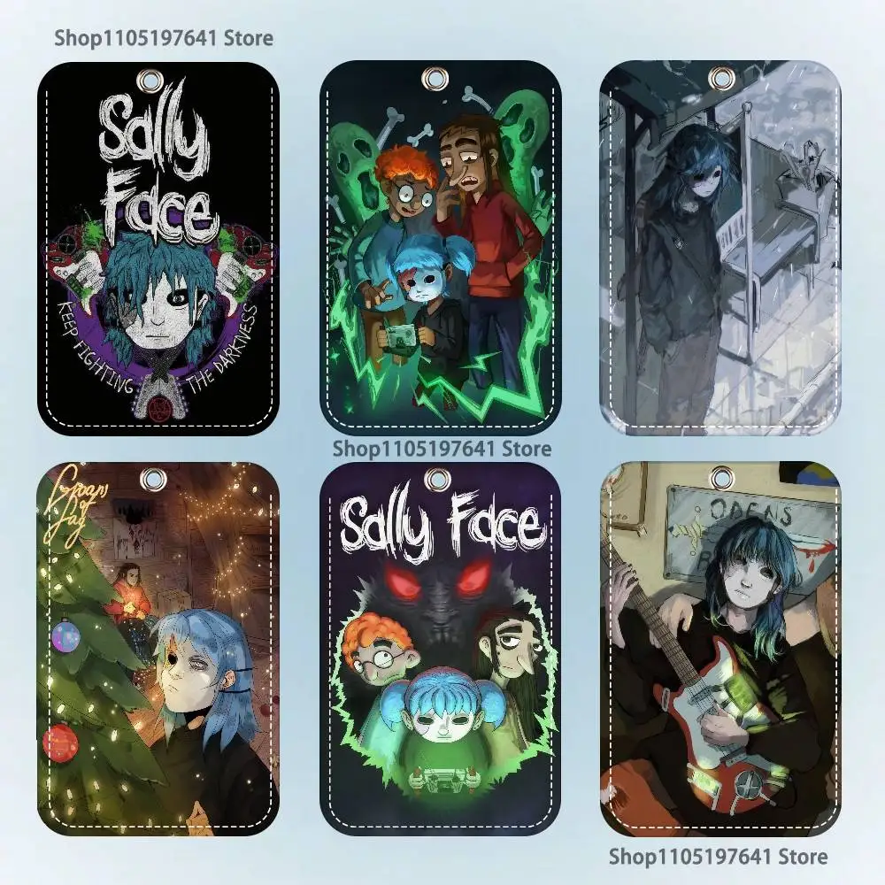 

Game S-Sally Face Holder Keychain For Bank Business Work Card Holder Student Card Protective Case Bus Card