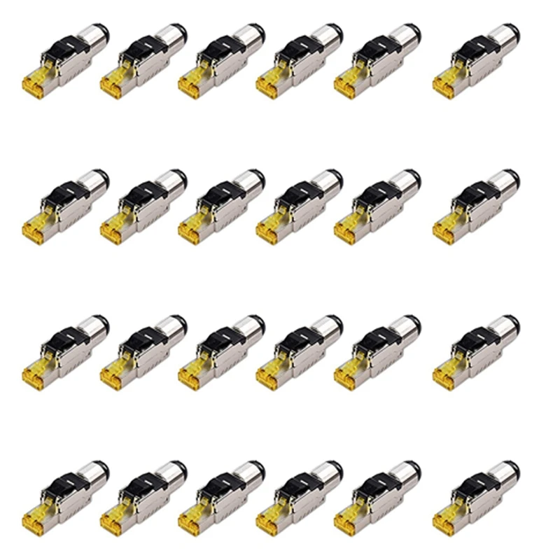 

24-Pack Tool Free Shielded RJ45 Cat 8, Cat8 Field Termination Plug, Cat8 Connector, Cat8 Plug