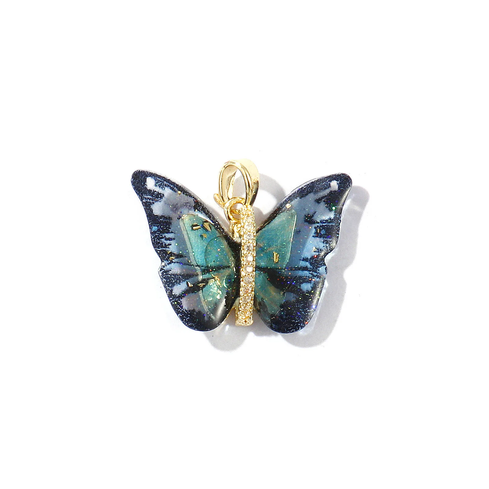 1 Piece Resin Insect Charm 18K Gold Plated Butterfly Animal Brass Pendants For DIY Necklace Bracelet Jewelry Making 24mm x 20mm