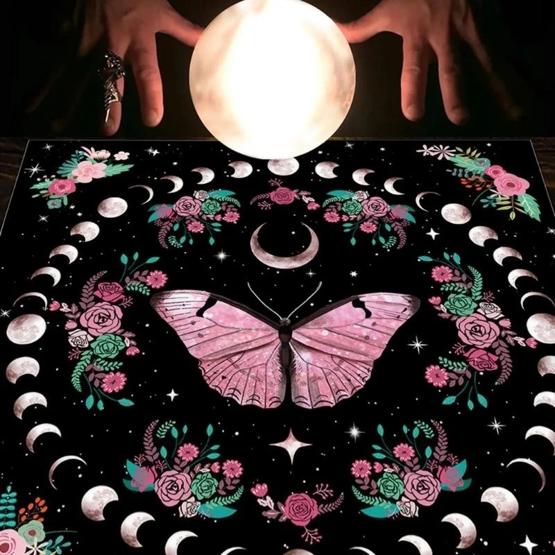 لوحة قماش فلانيليت تاروتس مربعة الشكل، لوحة ألعاب، غطاء طاولة فلكي #1