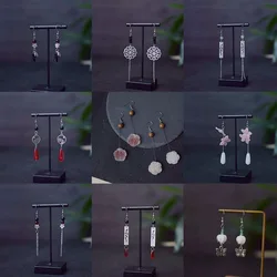 New Chinese Fashion Vintage Design Earrings for Women Flower Shaped Jade Pendant Long Tassel Luxury Jewelry Gift Hanfu Accessory