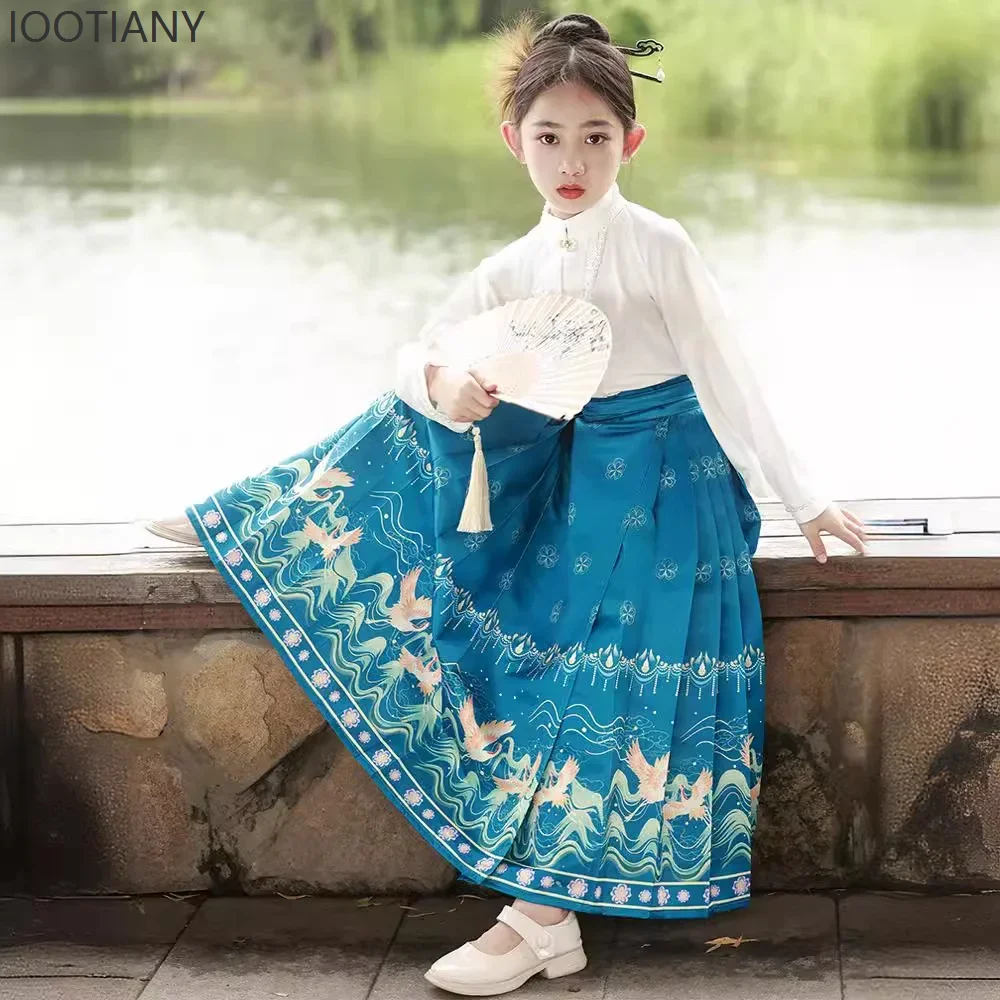 

CosplayBaby Tops Horse-faced Skirt Suits Girls Hanfu Role-playing Children's Clothing Children's Clothing Chinese Traditional Cl