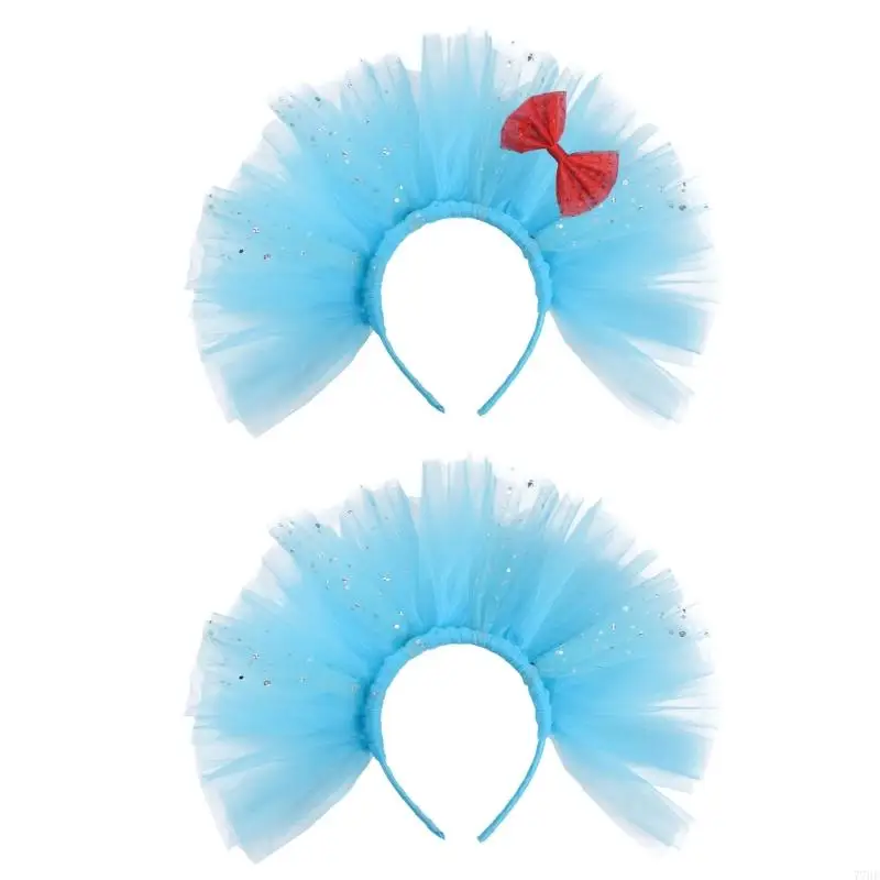 

77He Blue Tulle Headdsd