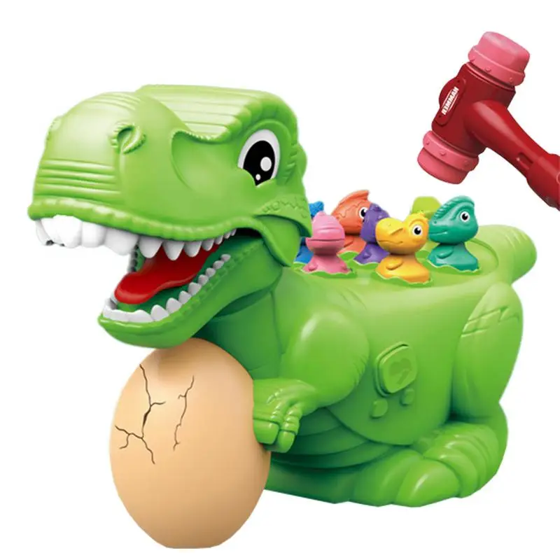 

Interactive Pounding Toys Dinosaur Shape Motor Skill Toy With Sound & Light Random Hammer Color Battery Powered Breakthrough