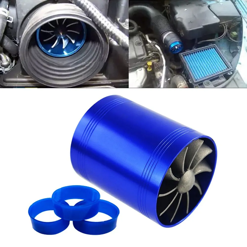 Car Turbine Supercharger F1-Z Turbo Charger Single Double Air Filter Intake Fan Fuel Gas Saver Kit Auto Replacement Part