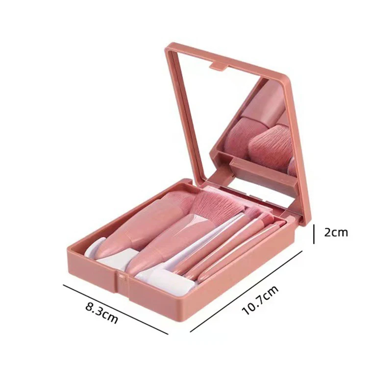 5Pcs/set Makeup Brushes Blusher Eye Shadow Foundation Blush Portable Professional Multifunction Makeup Brush With Mirror Newest