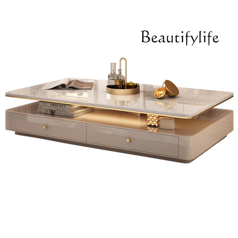 

Coffee table living room household new coffee table minimalist cream coffee table TV cabinet combination