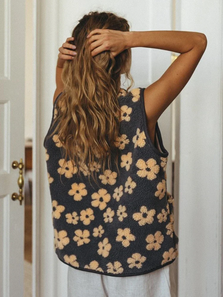 الخريف الطباعة سترات أعلى للنساء عارضة المرقعة التباين سترة جولة الرقبة جيب أزياء المرأة فضفاضة أعلى سترات #6