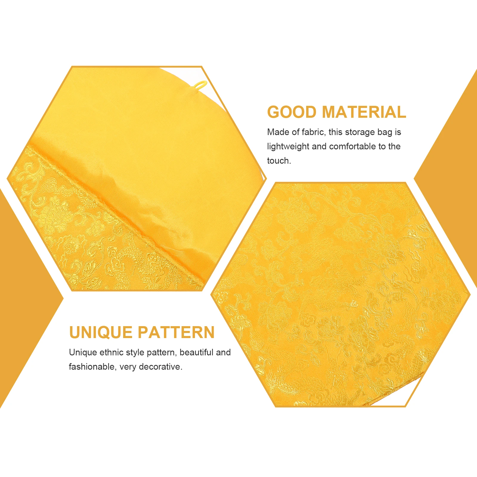 Embroidery Bag Scripture Packaging Gift Pouch Embroidered Small Yellow Cloth Jewelry Bags