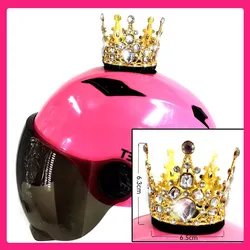 Women Girls Helmet Crown Handwork Creative Motorcycle Electric bike metal Helmet Decor Manual Crown Decoration Helmet Accessorie