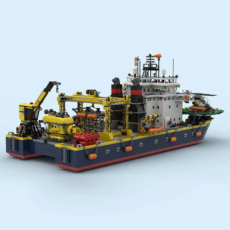 8200PCS MOC city Deep Sea Catamaran Research Vessel model DIY creative ideas Technology Child Toy Assembly Puzzle birthday Gift