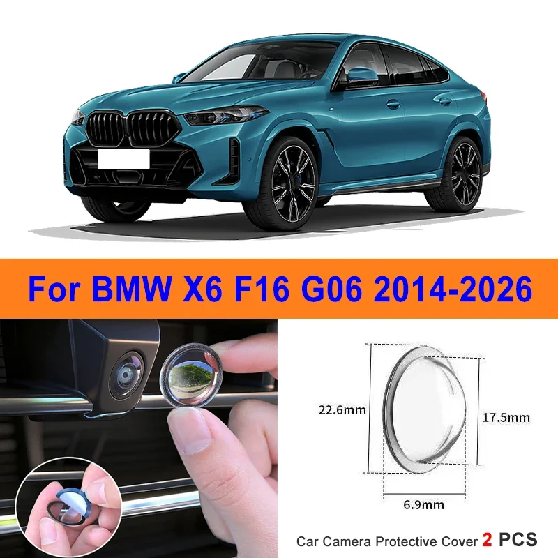 

360 Reverse Image Car Camera Cover Anti-Scratch PC Lens Protector Stickers For BMW X6 M F16 G06 2014-2026 2Pcs