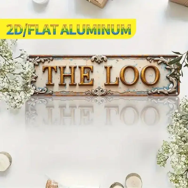 

[2D FLAT] Металлический знак, 1 шт., 4 × 16 дюймов, винтажный алюминиевый знак «Лоу», декор для ванной комнаты
