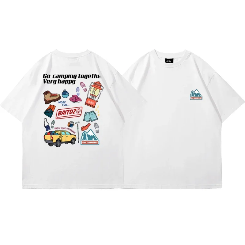 

Coleman Trendy Short-sleeved T-shirt 2025 New Outdoor Camping Short-sleeved Pure Cotton Casual Loose Unisex Couple