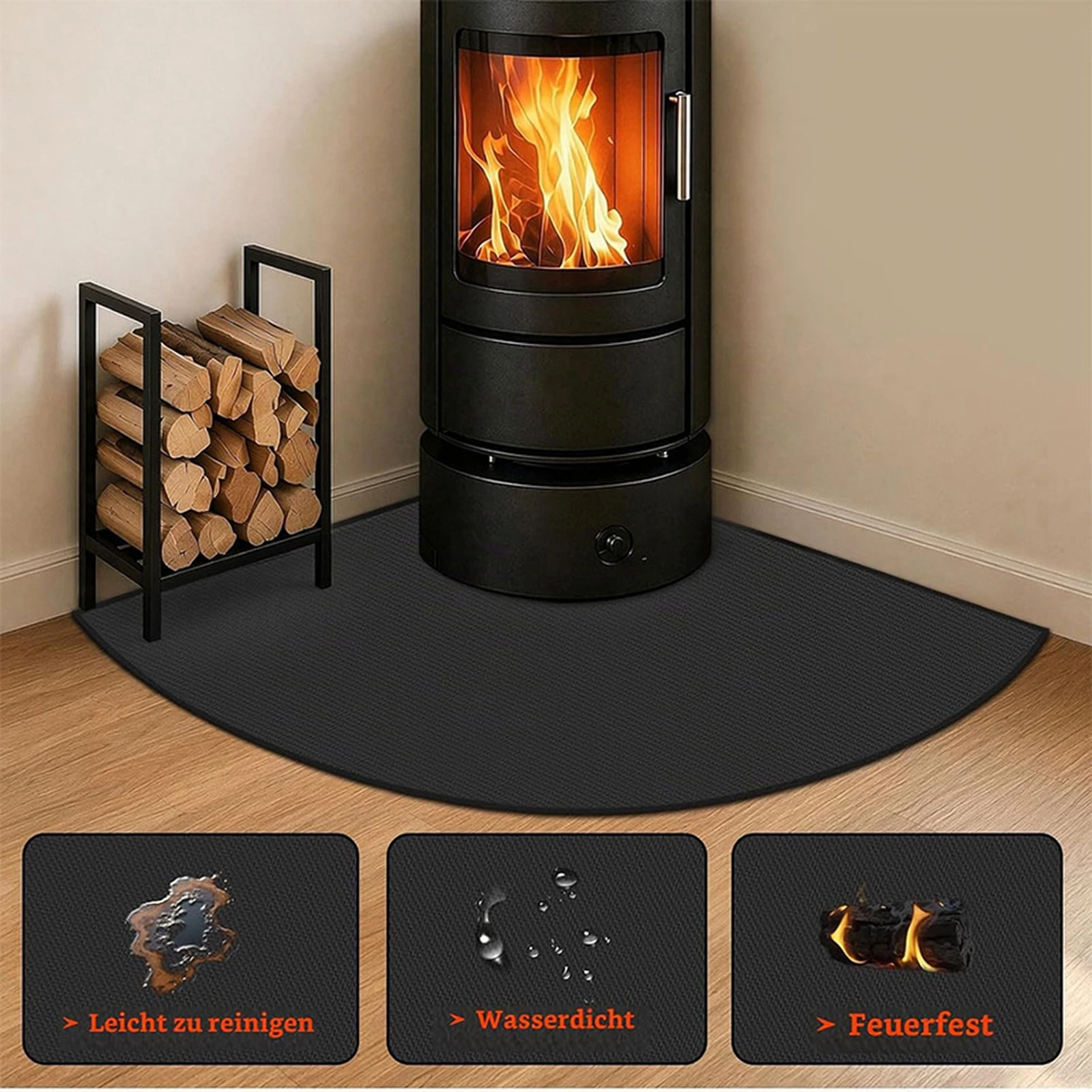 Multi-Functional Fireplace Heat Insulation Blanket Foldable Spark Guard Mat Spark Shield for Stove Hearth Decoration